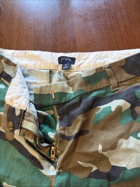 J. Crew Women's Camo Cargo Shorts in Green/Brown